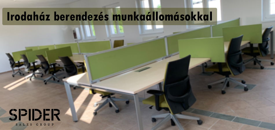 Irodaház berendezés munkaállomásokkal